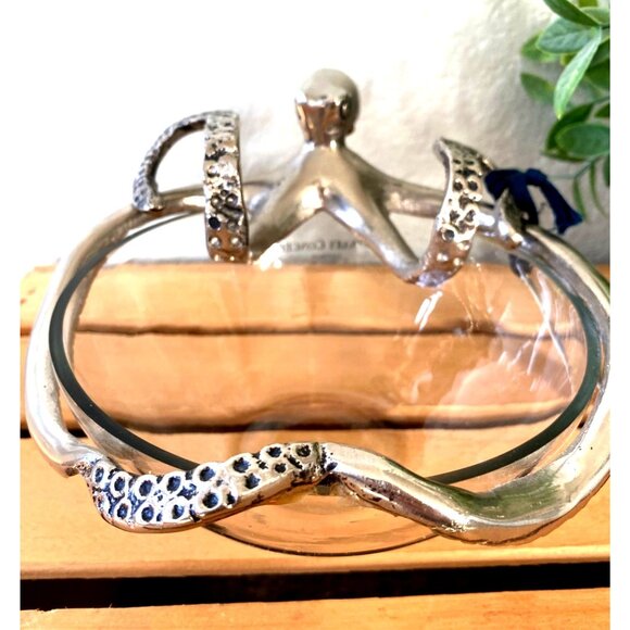 Culinary Concepts London Silver Plated Octopus Embedded Clear Bowl With Tags - Picture 10 of 15
